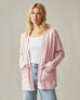 Women's French Terry Cardigan - Silver Pink
